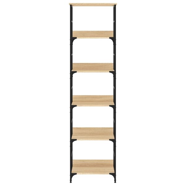 vidaXL sonoma t&ouml;lgyfa k&ouml;nyvespolc 50 x 33 x 188,5 cm r&eacute;tegelt f&aacute;b&oacute;l