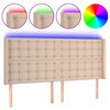vidaXL cappuccino műbőr LED-es fejt&aacute;mla 183x16x118/128 cm
