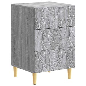 vidaXL &Eacute;jjeli asztal Sz&uuml;rke Sonoma 43 x 39,5 x 66,5 cm Szerelt Fa