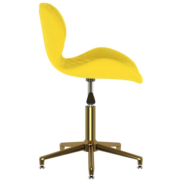 vidaXL 4 db sárga bársony forgó étkezőszék