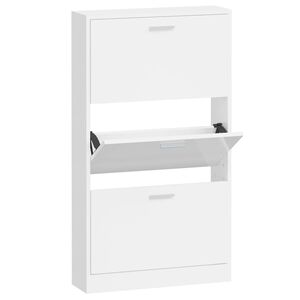 vidaXL magasf&eacute;nyű feh&eacute;r szerelt fa cipőszekr&eacute;ny 59x17x108 cm