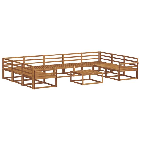 vidaXL K&uuml;lt&eacute;ri kanap&eacute; szett 10 pcs Term&eacute;szetes T&ouml;m&ouml;r Ak&aacute;cfa