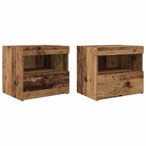 vidaXL &Eacute;jjeliszekr&eacute;ny 2 db &Ouml;reg fa 50 x 40 x 45 cm Szerelt Fa