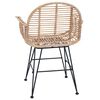 vidaXL &Eacute;tkezősz&eacute;k 2 pcs Term&eacute;szetes 44 x 44 x 74 cm Rattan &eacute;s Vas