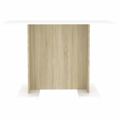 vidaXL fehér-Sonoma színű forgácslap étkezőasztal 110 x 60 x 75 cm