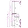 vidaXL sz&uuml;rke sonoma szerelt fa magasszekr&eacute;ny 34,5 x 34 x 180 cm