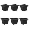 vidaXL N&eacute;gyzet Vir&aacute;gcser&eacute;p 6 pcs Fekete 33 x 33 x 26 cm Műanyag