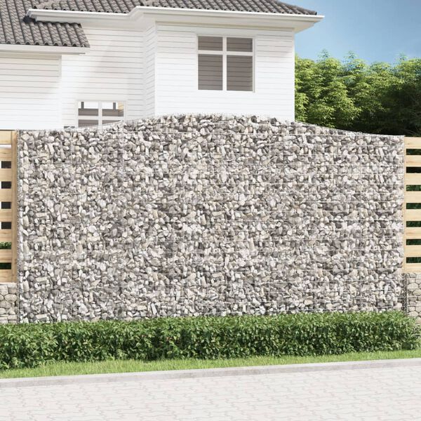 vidaXL 10 db &iacute;ves horganyzott vas gabion kos&aacute;r 400x50x220/240 cm