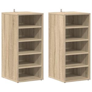 vidaXL 2 db sonoma t&ouml;lgy sz&iacute;nű szerelt fa cipősszekr&eacute;ny 31,5x35x70 cm
