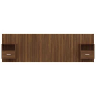 vidaXL barna tölgyszínű szerelt fa ágyfejtámla szekrényekkel