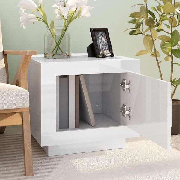 vidaXL magasf&eacute;nyű feh&eacute;r szerelt fa doh&aacute;nyz&oacute;asztal 51x50x45 cm