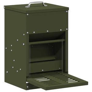 vidaXL Csirke Treadle Etető Olajz&ouml;ld 25 x 42 x 40 cm