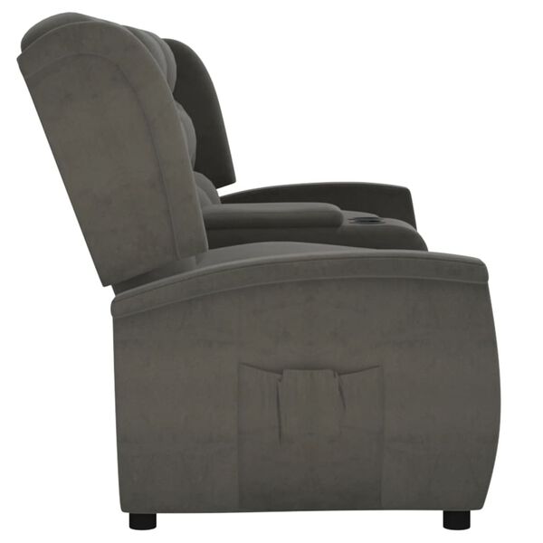 vidaXL s&ouml;t&eacute;tsz&uuml;rke n&eacute;gyszem&eacute;lyes d&ouml;nthető fotel poh&aacute;rtart&oacute;val