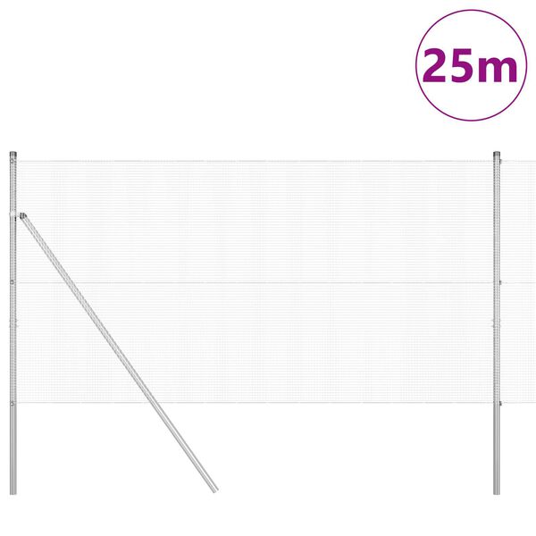 vidaXL Ker&iacute;t&eacute;soszlop Ez&uuml;st 25 x 1,4 m (12 x 12 mm h&aacute;l&oacute;) Ac&eacute;l