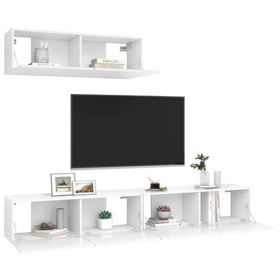 vidaXL 3 db fehér forgácslap TV-szekrény