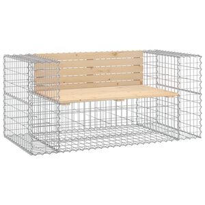 vidaXL t&ouml;m&ouml;r fenyőfa gabion kerti pad 143x71x65,5 cm