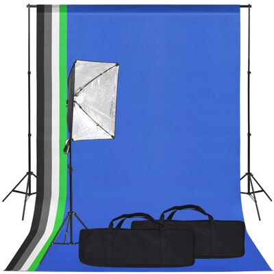 vidaXL fotóstúdió-felszerelés softbox lámpával és háttérrel