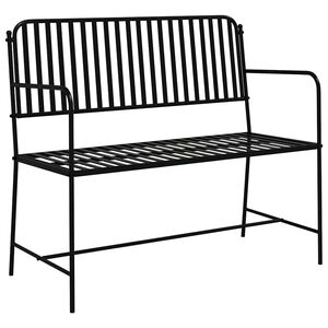 vidaXL Kerti pad 2 -Seater 103,5 x 51,5 x 90 cm Ac&eacute;l Fekete