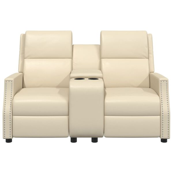 vidaXL 2 személyes fekete műbőr dönthető masszázsfotel