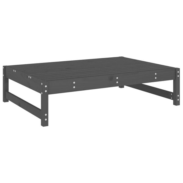 vidaXL szürke tömör fenyőfa kerti lábzsámoly párnával 120x80 cm