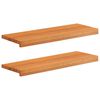 vidaXL L&eacute;pcsőszőnyegek 2 db 80 x 25 x 2 cm Vil&aacute;gos Barna T&ouml;m&ouml;r b&uuml;kkfa