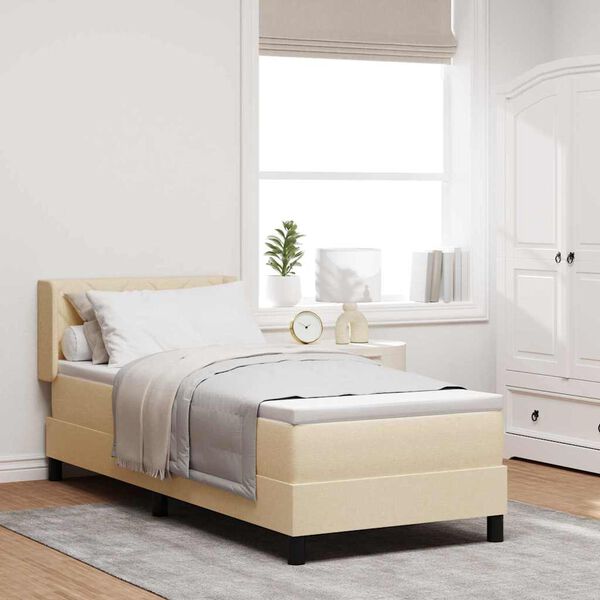 vidaXL Boxrug&oacute;s &aacute;gy matracmal fejt&aacute;ml&aacute;val Kr&eacute;m 200 x 80 cm Poli&eacute;szter