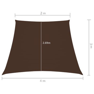 vidaXL barna trapéz alakú oxford-szövet napvitorla 2/4 x 3 m