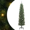 vidaXL Mű kar&aacute;csonyfa 300 LED-del Z&ouml;ld 240 cm PVC, ac&eacute;l &eacute;s műanyag