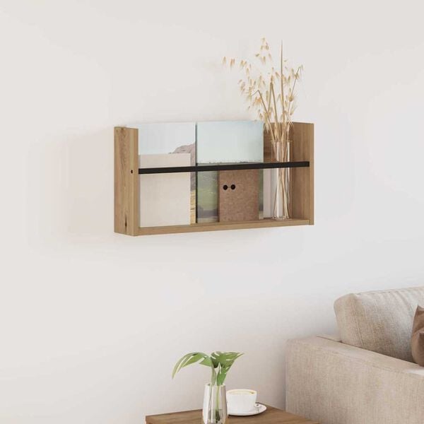 vidaXL Magazin &aacute;llv&aacute;ny polcokkal Artisan t&ouml;lgy 60 x 12 x 30 cm Faanyag