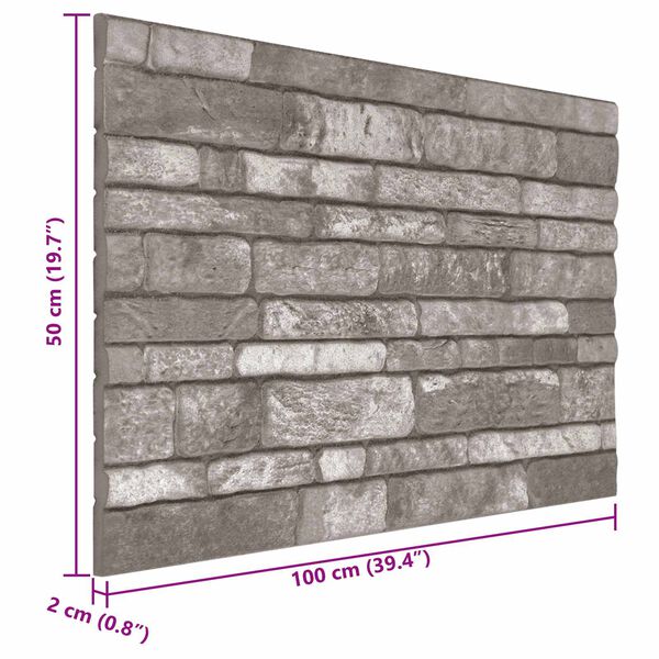 vidaXL Fali panelek 10 pcs S&ouml;t&eacute;tsz&uuml;rke 100 x 50 cm EPS Hab