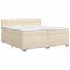 vidaXL Boxspring &aacute;gy matraccal Kr&eacute;msz&iacute;nű 200 x 200 cm Sz&ouml;vet