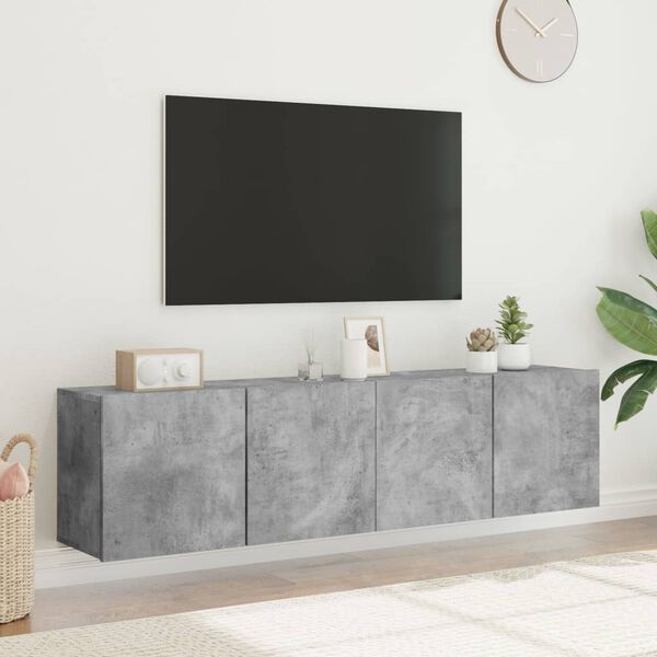 vidaXL 2 db betonsz&uuml;rke falra szerelhető TV-szekr&eacute;ny 80 x 30 x 41 cm