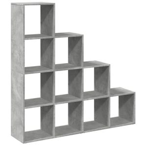 vidaXL 4 szintes betonsz&uuml;rke szerelt fa k&ouml;nyvespolc 131,5x29x131,5 cm