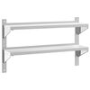 vidaXL 2 szintes ez&uuml;st rozsdamentes ac&eacute;l fali polc 100 x 23,5 x 60 cm
