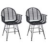 vidaXL &Eacute;tkezősz&eacute;k 2 db Rattan &eacute;s Vas Fekete 57 x 55 x 85 cm