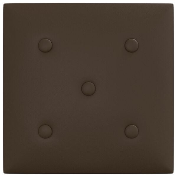 vidaXL Fali Fejt&aacute;mla 12 pcs Barna 30 x 30 cm Műbőr