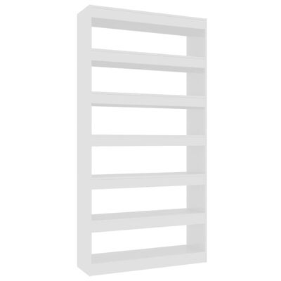 vidaXL magasfényű fehér könyvszekrény/térelválasztó 100 x 30 x 198 cm