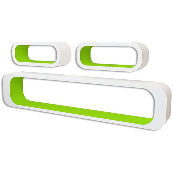 vidaXL 6 db z&ouml;ld &eacute;s feh&eacute;r kocka fali polc