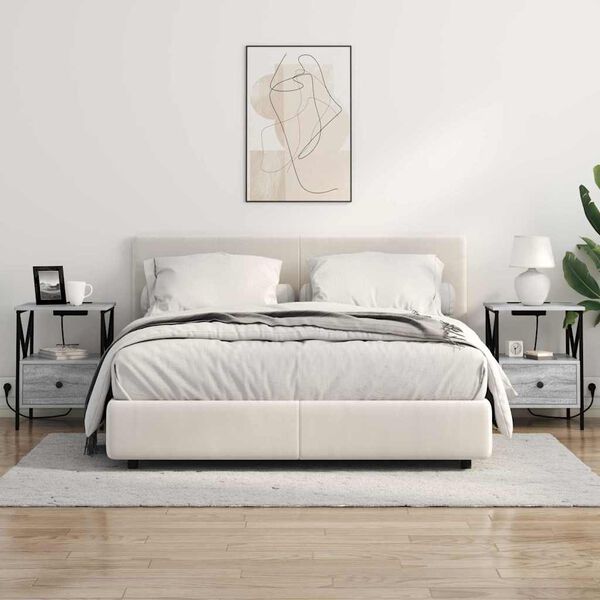 vidaXL &Eacute;jjeliszekr&eacute;ny 2 pcs Sz&uuml;rke Sonoma 41,5 x 40,5 x 55 cm Faanyag