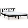 vidaXL Double fekete t&ouml;m&ouml;r fenyőfa &aacute;gykeret 135 x 190 cm