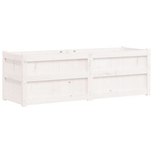 vidaXL feh&eacute;r t&ouml;m&ouml;r fenyőfa kerti vir&aacute;gl&aacute;da 150x50x50 cm