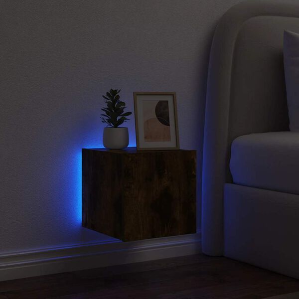 vidaXL f&uuml;st&ouml;s t&ouml;lgy sz&iacute;nű fali TV-szekr&eacute;ny LED-ekkel 30,5x35x30 cm