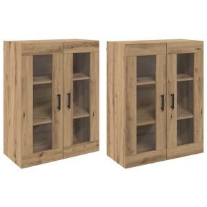 vidaXL Fali Szekr&eacute;nyek 2 db k&eacute;zműves t&ouml;lgy 69,5 x 34 x 90 cm