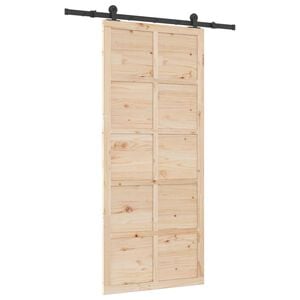 vidaXL Cs&uacute;sz&oacute; ajt&oacute; 80 x 208 cm T&ouml;m&ouml;r Fenyőfa Term&eacute;szetes