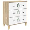 vidaXL Fi&oacute;kos szekr&eacute;ny HANAU Z&ouml;ld lev&eacute;l minta 66 x 36,5 x 75 cm Sonoma