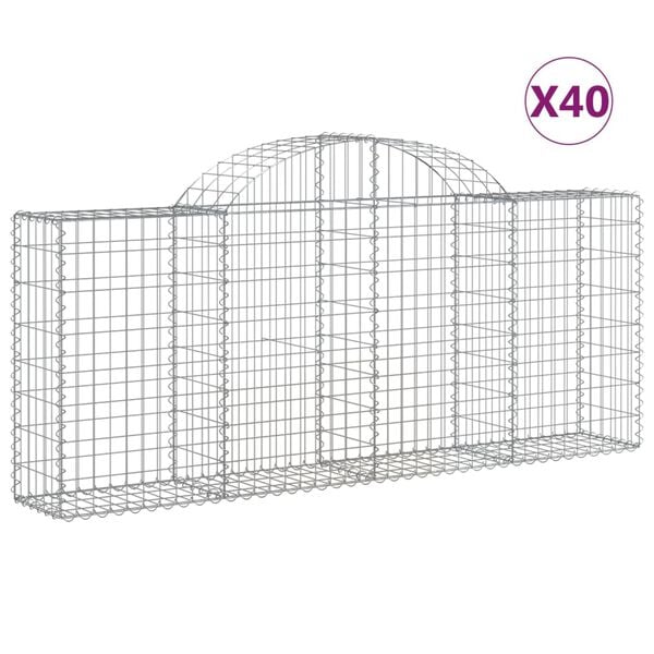 vidaXL 40 db &iacute;ves horganyzott vas gabion kos&aacute;r 200x30x80/100 cm