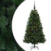 vidaXL Műkar&aacute;csonyfa g&ouml;mbbel 120 cm 150 LED Meleg feh&eacute;r PVC &eacute;s f&eacute;m