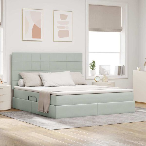 vidaXL &Aacute;gy t&aacute;rol&oacute;val &eacute;s LED l&aacute;mp&aacute;val leddel Vil&aacute;gossz&uuml;rke 180 x 200 cm