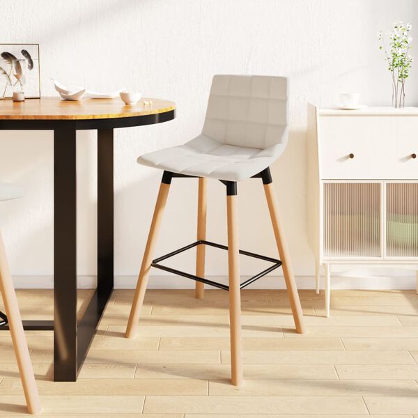 vidaXL krémszínű szövet bárszék