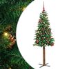 vidaXL Karcs&uacute; kar&aacute;csonyfa Z&ouml;ld 150 cm PVC &eacute;s t&ouml;m&ouml;r fenyőfa